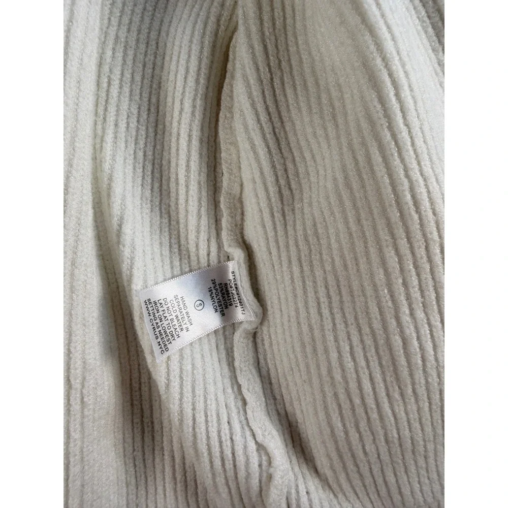 Cyrus Ribbed Cardigan Women S Cream Y2K Minimalist Button Front V-Neck Sweater